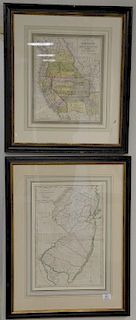 Group of four framed colored engraved maps including two The State of New Jersey Comilied from the most Authentic Information, Carey...