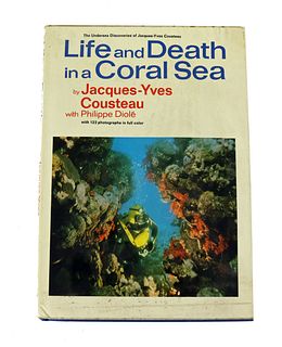Life & Death In A Coral Sea Signed by Jacques Cousteau