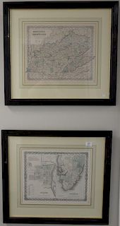 Joseph H. Colton handcolored engraved maps Colton's Atlas of the World including Georgia, St. Louis, Iowa, Michigan, Kentucky, Flori...
