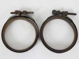 Pair of Antique Brass Divers Suit Cuff Rings