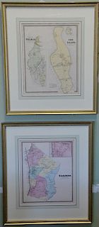 Six Atlas of New York and Vicinity hand colored engraved map including Sommers, Patterson, Wakefield, Ossining, City Island, and Nor...