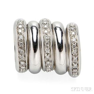 Set of Five 18kt White Gold and Diamond Enhancers