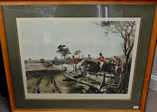 J.F.Herring print, "Fox Hunting Full Cry", sight size 24 1/2" x 31 1/2".  Provenance: Property from Credit Suisse's Americana Coll...