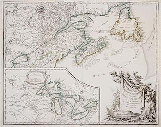 (MAP) ROBERT DE VAUGONDY, DIDIER. Partie de l'Amerique Septent. Paris, 1755