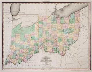 (MAP) TANNER, HENRY SCHENCK. Ohio and Indiana. Philadelphia, 1825
