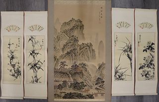 (5) Assorted Chinese? 20th Century Paintings.