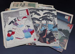 Collection of (15) Japanese Prints Inc. Hiroshige.