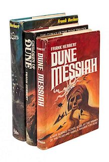 * HERBERT, FRANK. The Dune Trilogy [Dune, Dune Messiah, Children of Dune]. First editions. New York, 1965, 69, 75