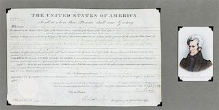 JACKSON, ANDREW. Document signed, Washington, November 11, 1830. Land grant.