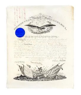 * JOHNSON, ANDREW. Document signed, Washington, April 20, 1866. Appointment. Countersigned by Stanton.