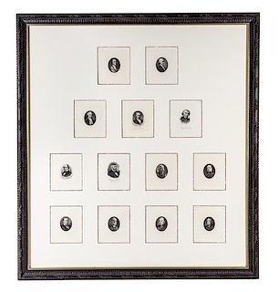 * (SUPREME COURT) 13 engraved portraits of Supreme Court Justices.