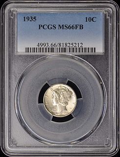 1935 10C Mercury Dime PCGS MS66FB