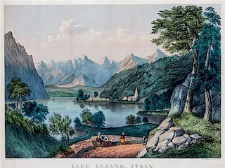 CURRIER & IVES. Lake Lugano, Italy. New York, c. 1858.