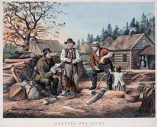 CURRIER & IVES.  Arguing the Point. New York, 1855.