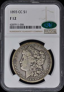 1893-CC CC Morgan Dollar S$1 NGC F12 (CAC)