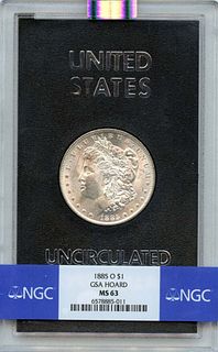 1885-O Morgan Dollar GSA HOARD S$1 NGC MS63