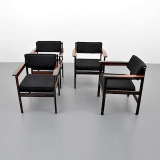 Sergio Rodrigues Rosewood Arm Chairs