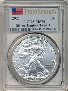 2021 American Silver Eagle First Strike PCGS MS70