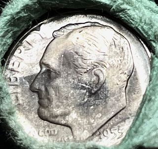 Mint Condition Roll (50) 90% Silver 1955 10C Roosevelt