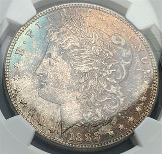 1888 Morgan Silver Dollar Toned NGC MS63 
