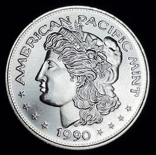 1990 Morgan Dollar Design 1 ozt .999 Silver
