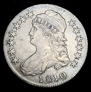 1810 Capped Bust Silver Half Dollar AU Detail