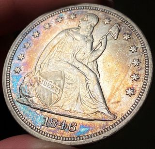 1846 Seated Liberty Dollar AU55