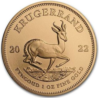 (5) 2022 South African Krugerrand .9999 Gold 1 ozt