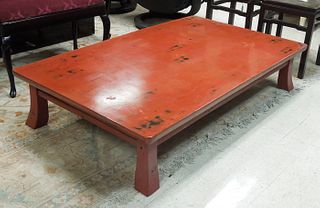 Oriental Red Lacquer Coffee Table.
