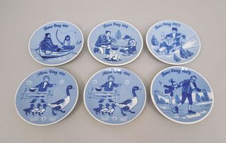 (6) Norwegian Porcelain Mother's Day & Father's Day Plates.