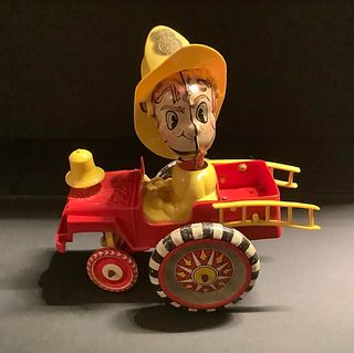 LINEMAR MARX TIN LITHO windup  Crazy Action Fire Truck