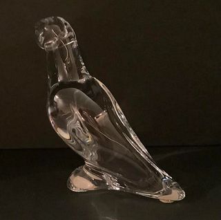 Baccarat signed Crystal Parrot  Figurine Made in France