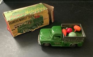 LineMar Tin Friction Farmers Market Truck 4 1/4with orig BOX