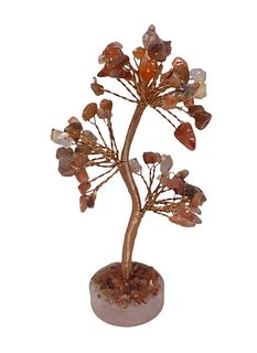 Carnelian on Rose Quartz Tree of Life