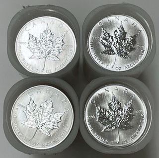 (100) 2008 Canada Maple Leaf 1 ozt .9999 Silver Roll