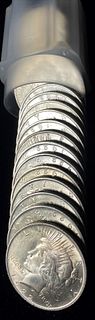 Spectacular MS63++ Roll (20) 1922 Peace Silver Dollars