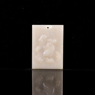 JADE PLAQUE WITH MOUSE RELIEF