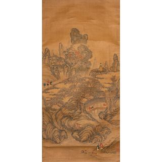 ATTRIBUTED TO LICHENG,SONG DYNASTY, FIGURE AND LANDSCAPE