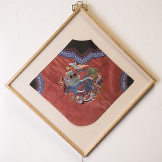 A CHINESE EMBROIDERD DRAGON