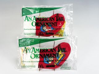 MCDONALDS AN AMERICAN TALE STOCKING ORNAMENTS IN PACKAGE