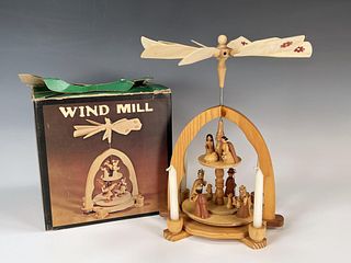 WINDMILL WOODEN CHRISTMAS TREE IN BOX