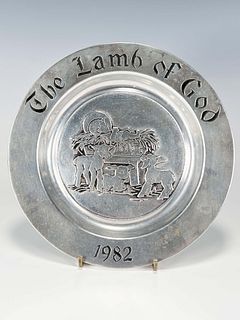 LAMB OF GOD 1982 PEWTER PLATE