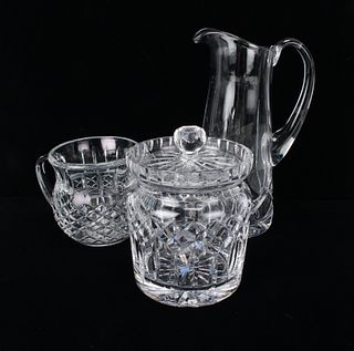 WATERFORD CRYSTAL BISCUIT JAR - TWO PITCHERS 