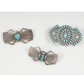 Navajo Silver and Turquoise Barrettes Plus