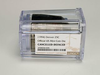 1994 DENVER 25C U.S. MINT COIN DIE NGC CANCELLED-DEFACED