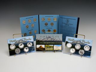 STATEHOOD AND NATIONAL PARK QUARTERS COINS SILVER PROOF SET