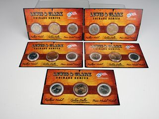 FIVE 2000 D U.S. MINT LEWIS AND CLARK COIN SETS