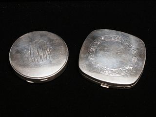 TWO VINTAGE STERLING COMPACTS