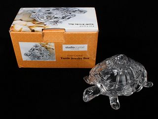 CRYSTAL STUDIO CRYSTAL TURTLE JEWELRY BOX IN BOX