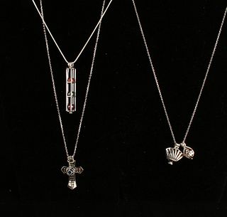 THREE STERLING NECKLACES